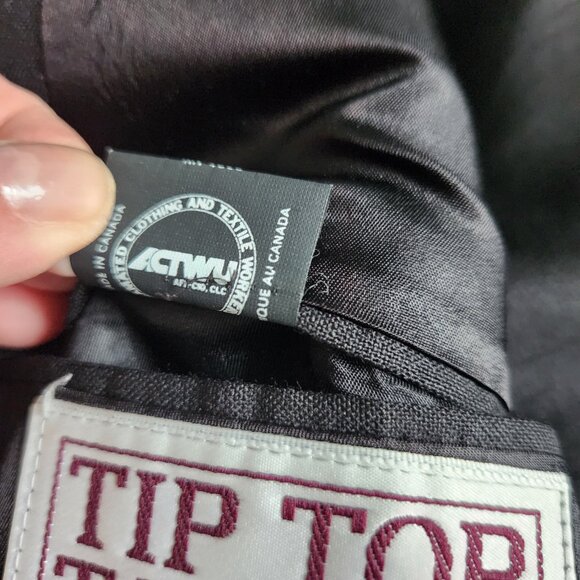 Tip Top Taylors Suit Coat Men's Size 42 Black Double Breasted Pure New Wool - Picture 9 of 10